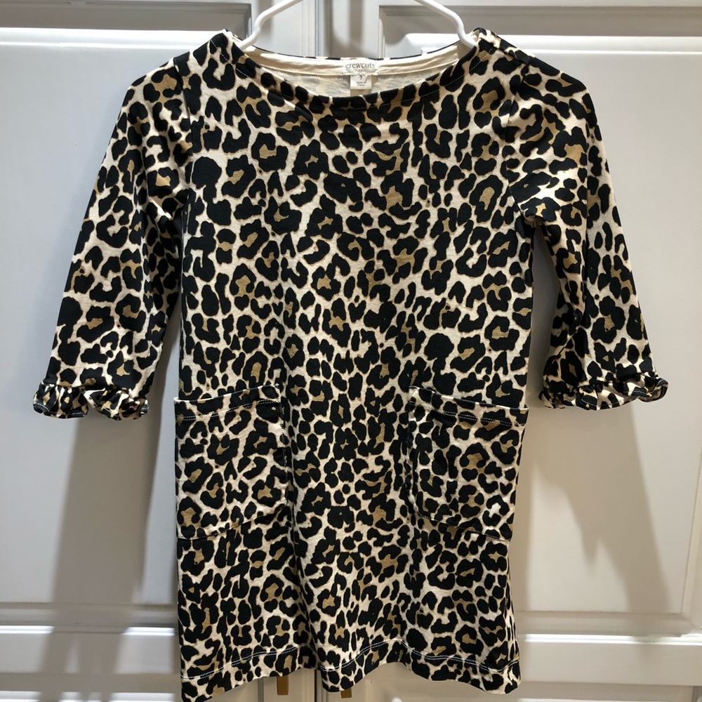 Crewcuts Girl’s long sleeve leopard print dress